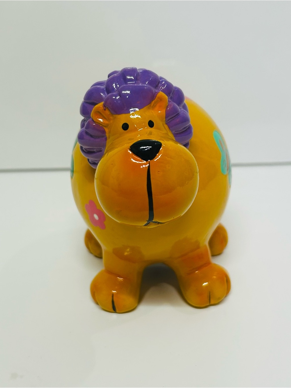 Vintage Cheerful Lion Coin Piggy Bank - Picture 5 of 6